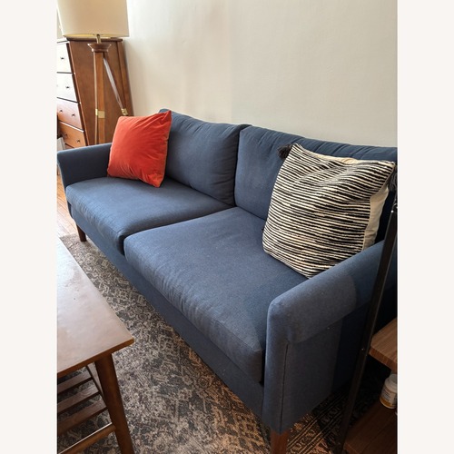 Used Crate & Barrel Studio Series Blue Fabric 3+ Seater Sofa for sale on AptDeco
