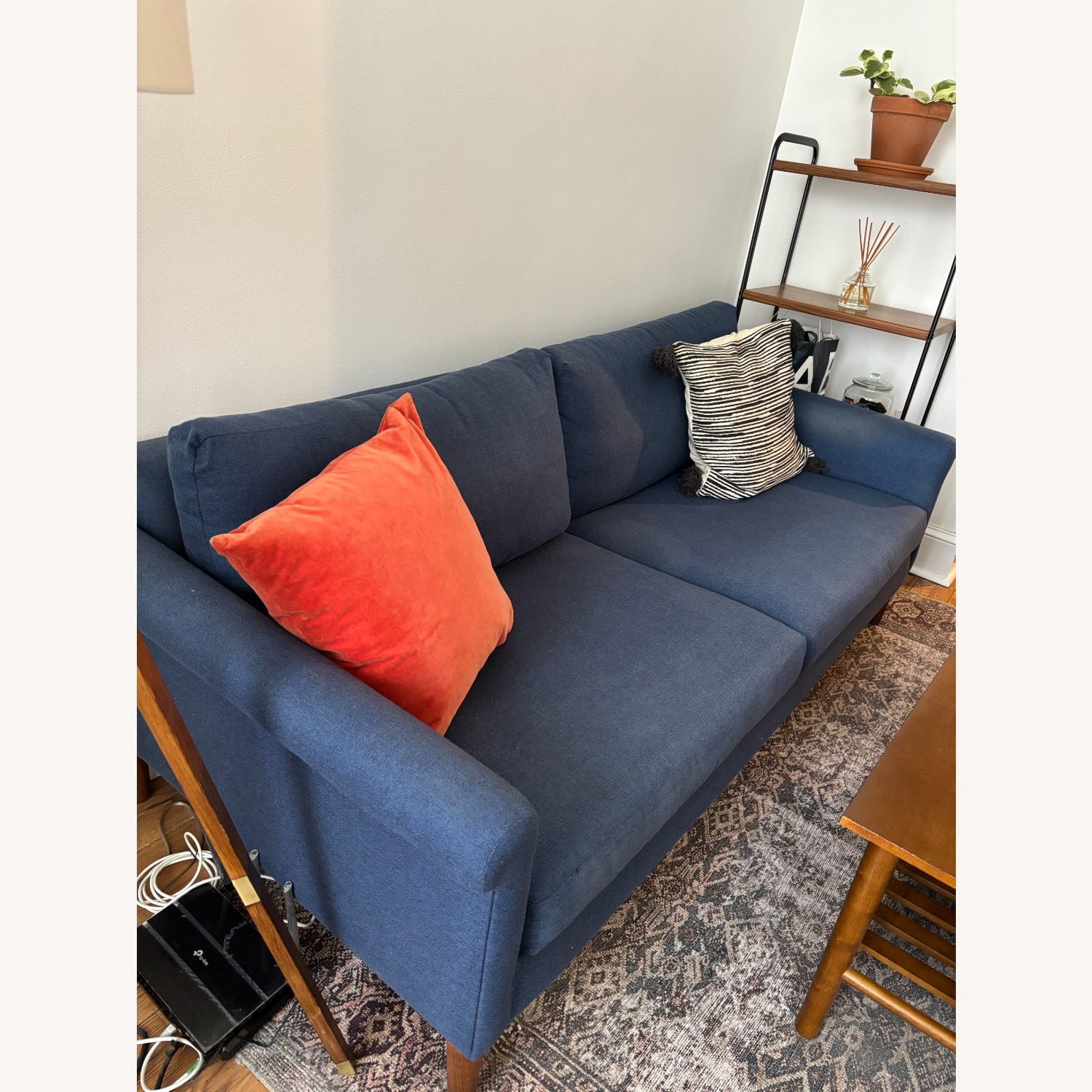 Crate & Barrel Studio Series Blue Fabric 3+ Seater Sofa - image-3