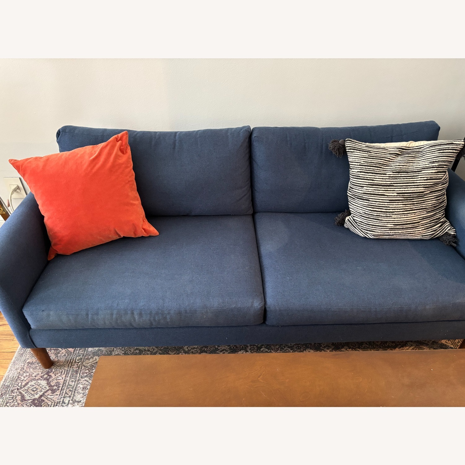 Crate & Barrel Studio Series Blue Fabric 3+ Seater Sofa - image-2