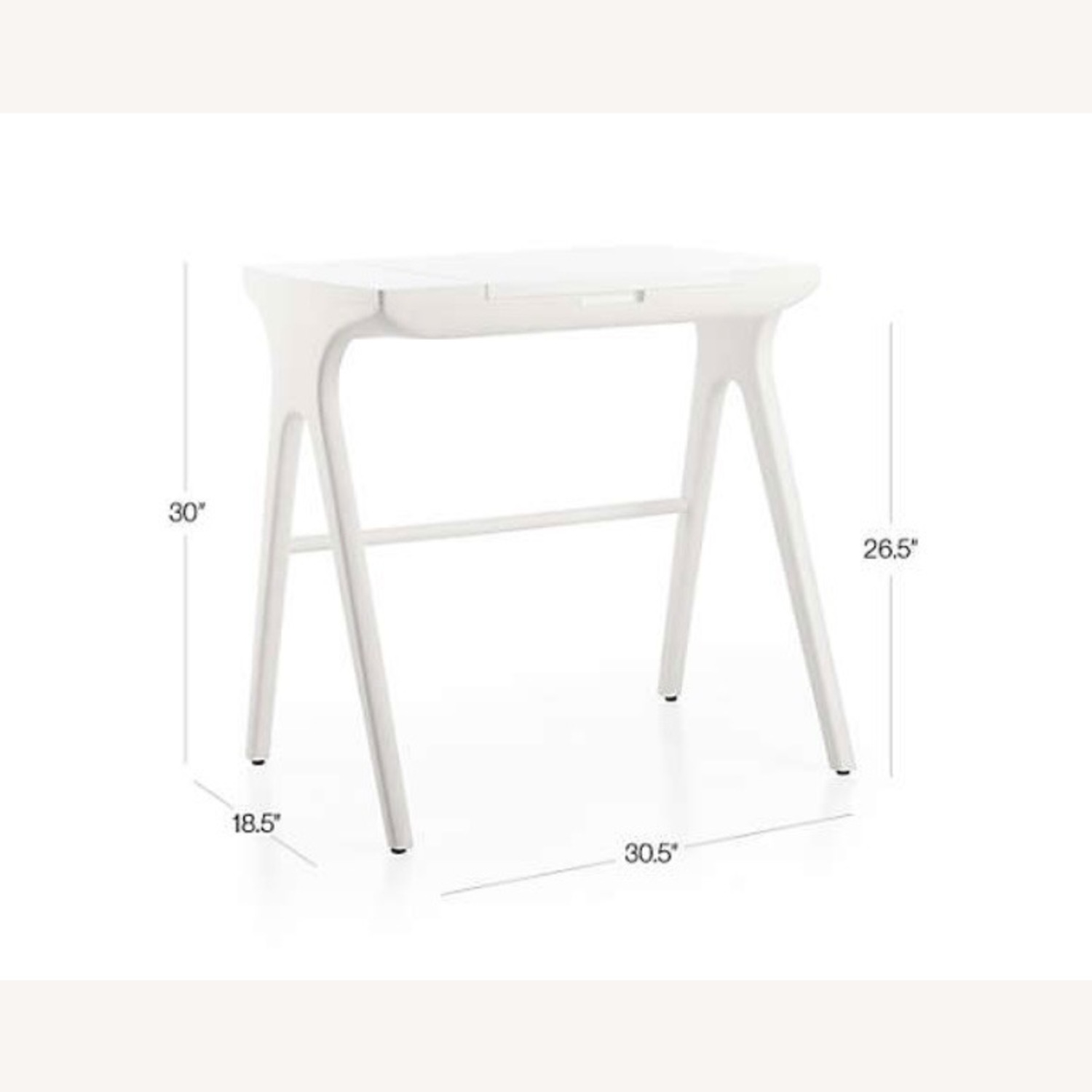Crate & Barrel White Wood Desk - image-6