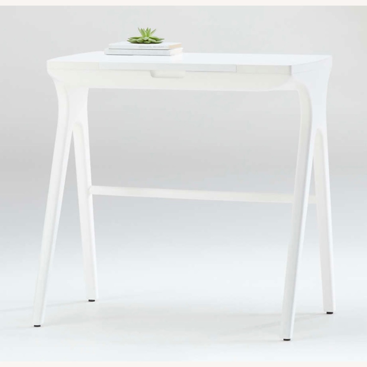 Crate & Barrel White Wood Desk - image-7