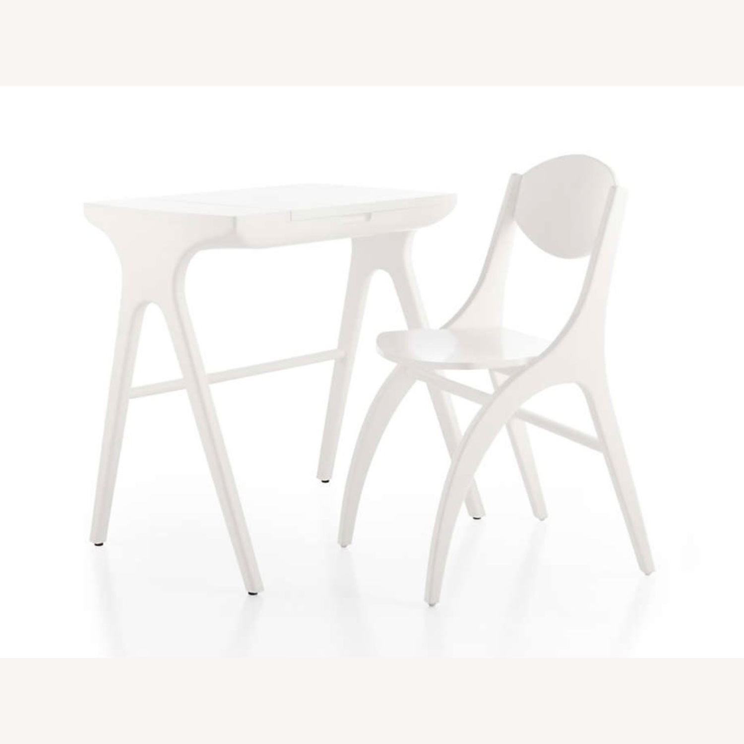 Crate & Barrel White Wood Desk - image-3