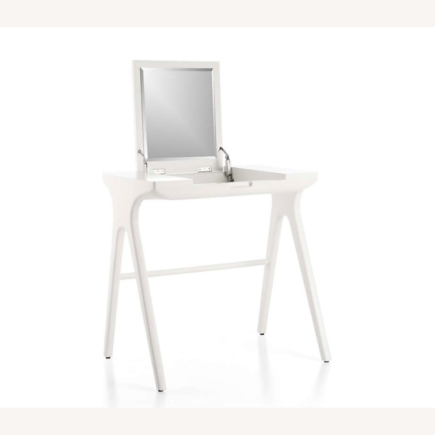 Crate & Barrel White Wood Desk - image-2
