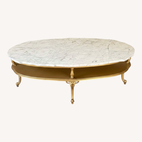 Used Vintage/Antique Finds White Marble Coffee Table for sale on AptDeco