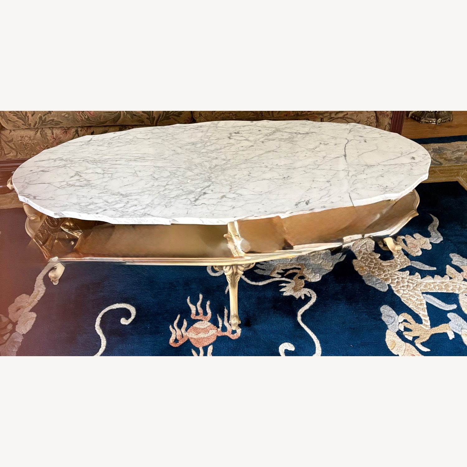 Vintage/Antique Finds White Marble Coffee Table - image-2