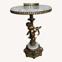 Vintage/Antique Finds White Marble Side Table