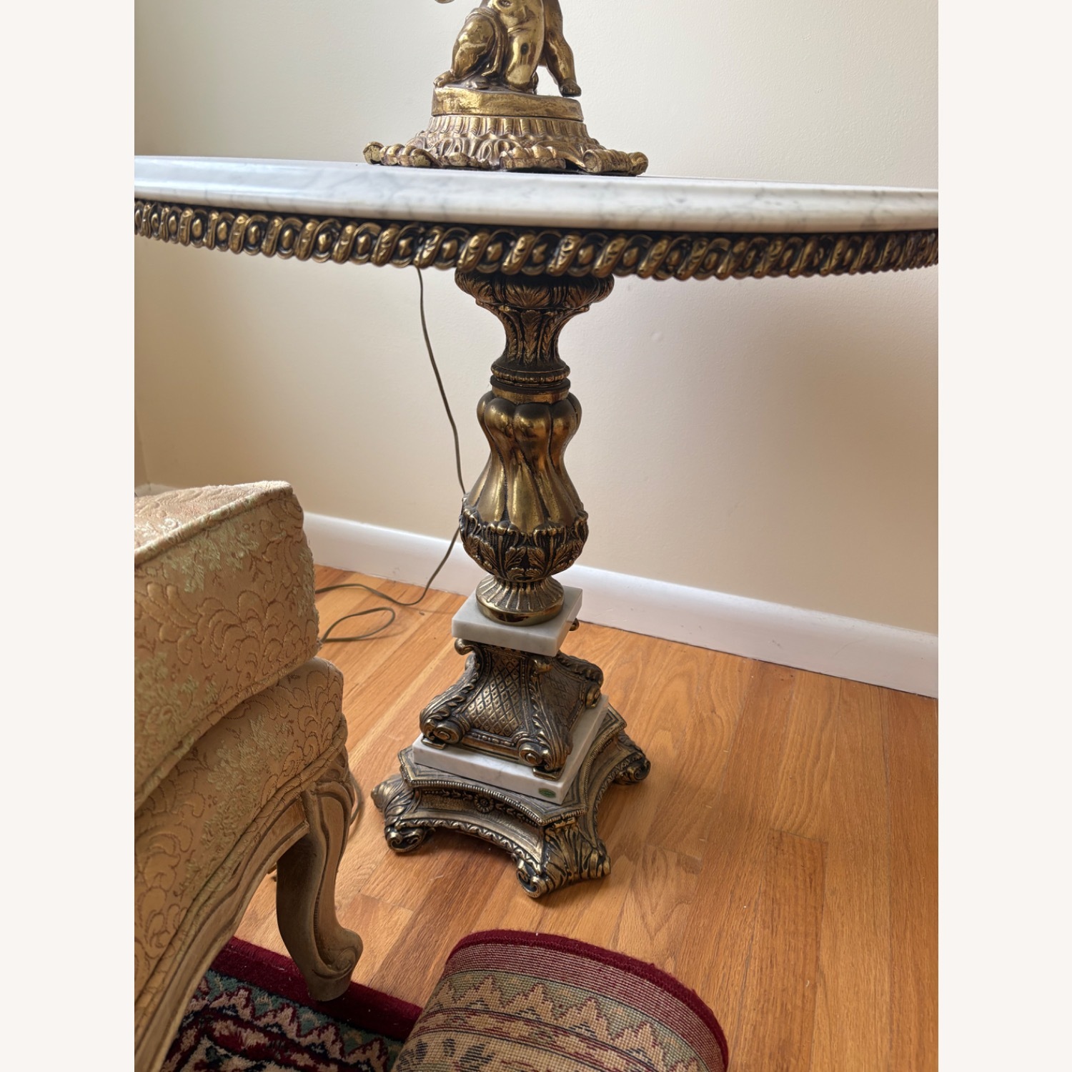 Antique White Marble Side Tables - image-2