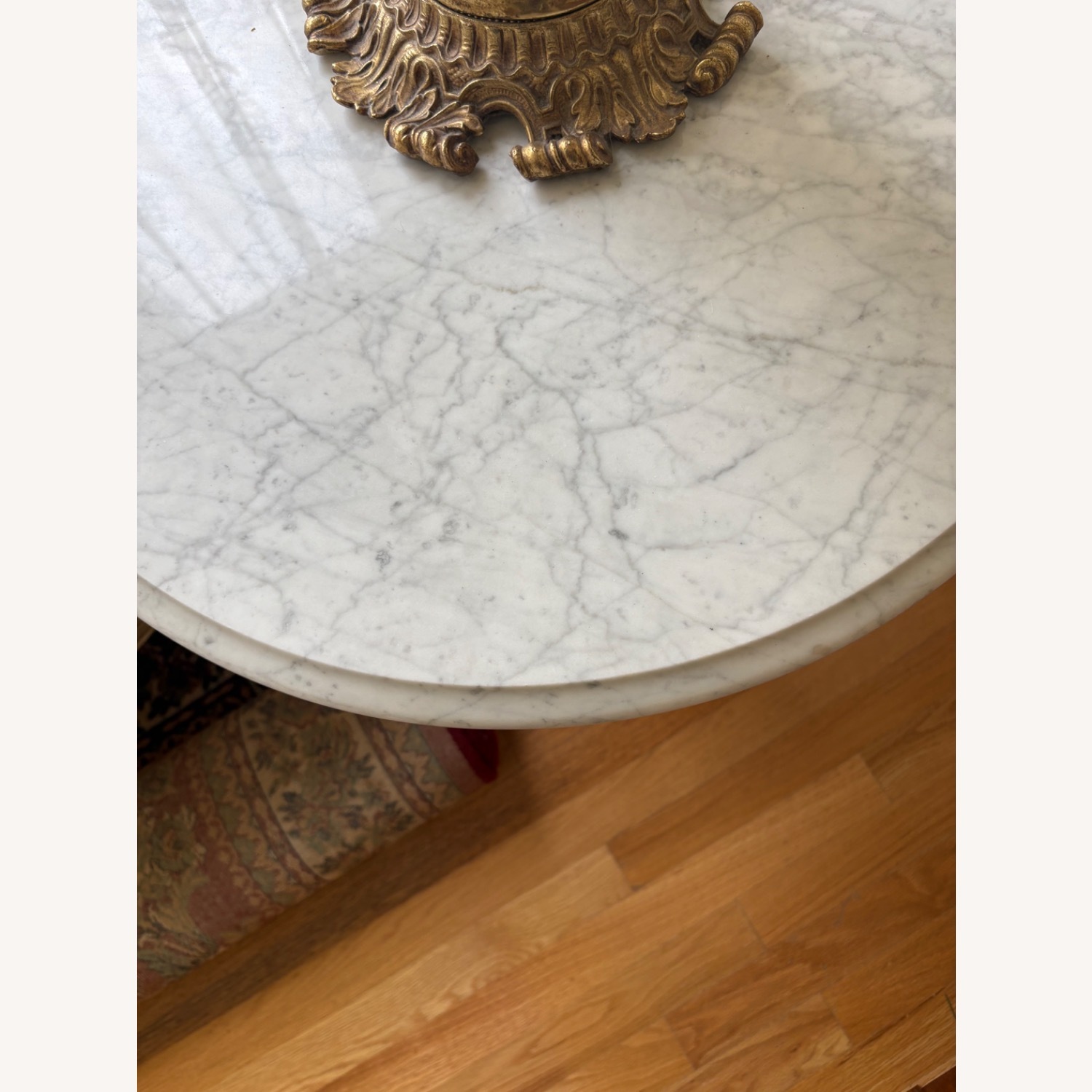 Antique White Marble Side Tables - image-3