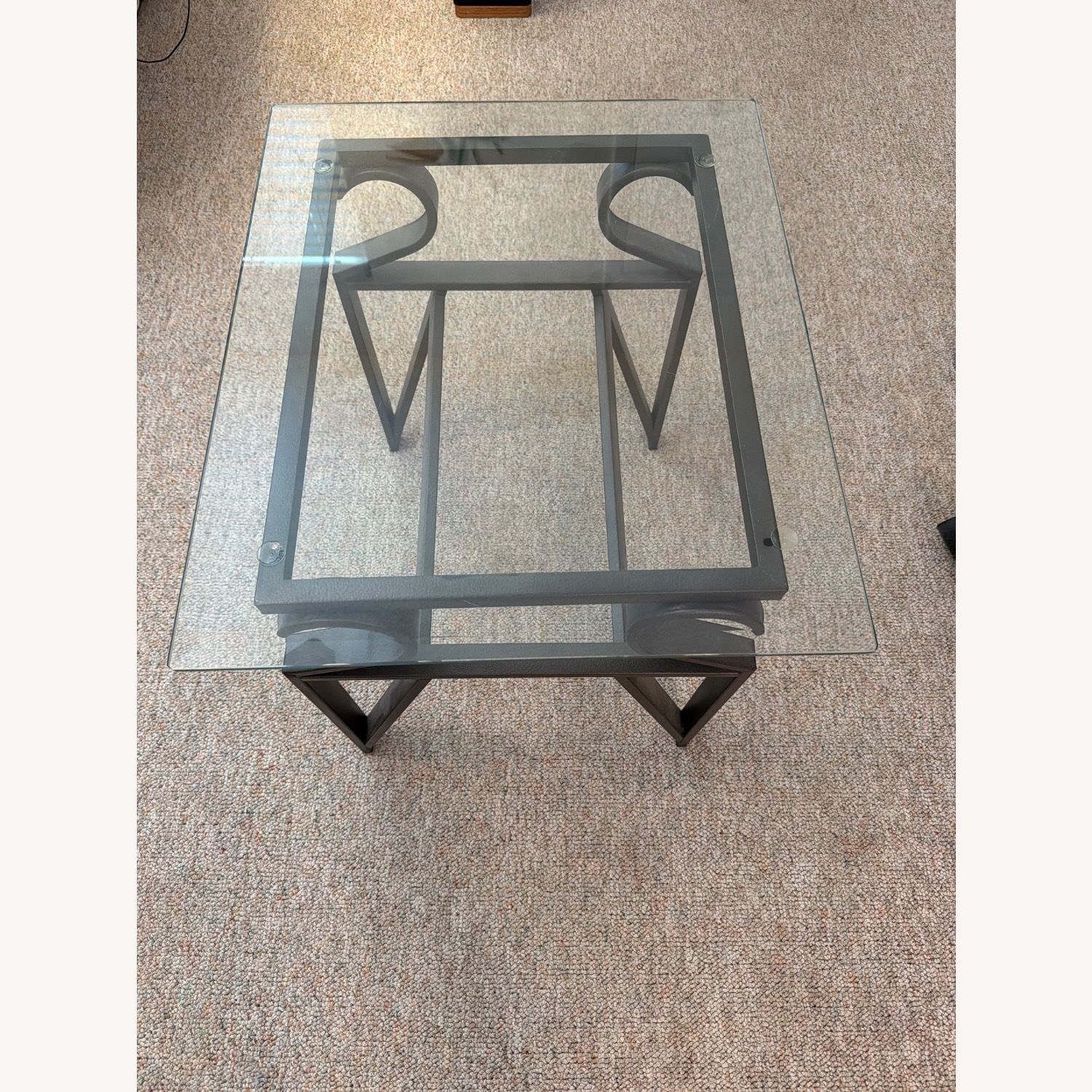Vintage/Antique Finds Metal/Glass Side Tables - image-1