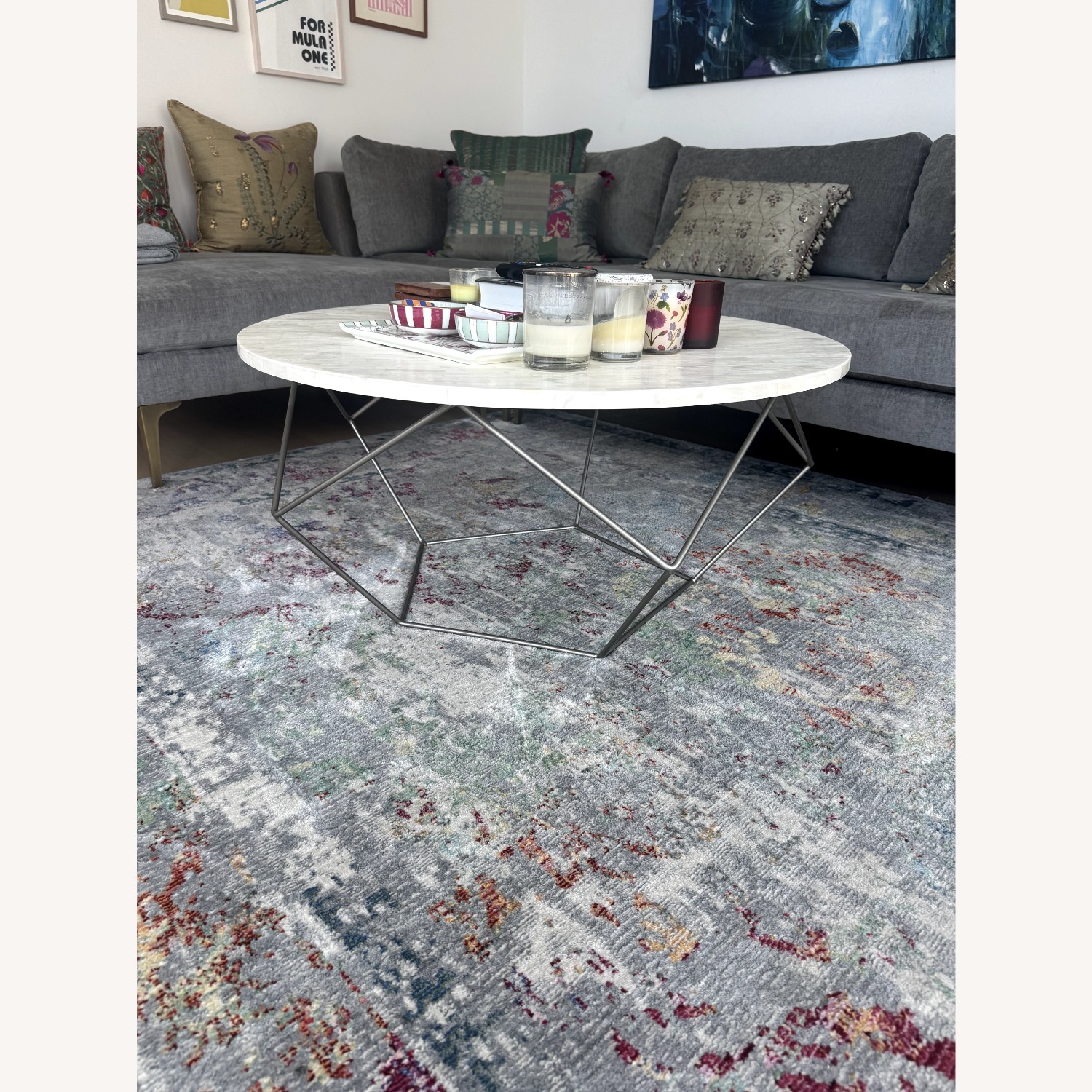West Elm Origami White Marble Coffee Table - image-3