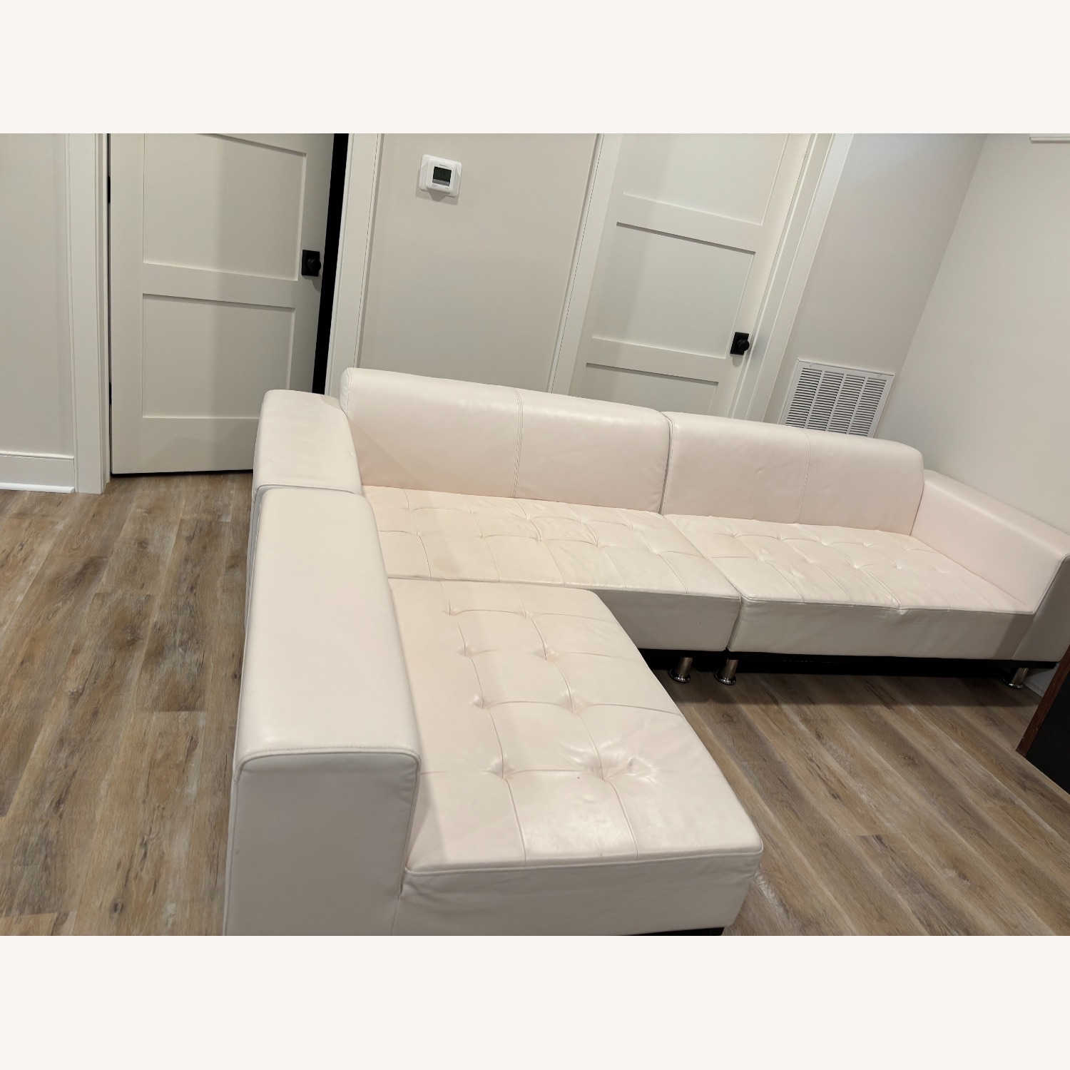 White leather sectional - image-3