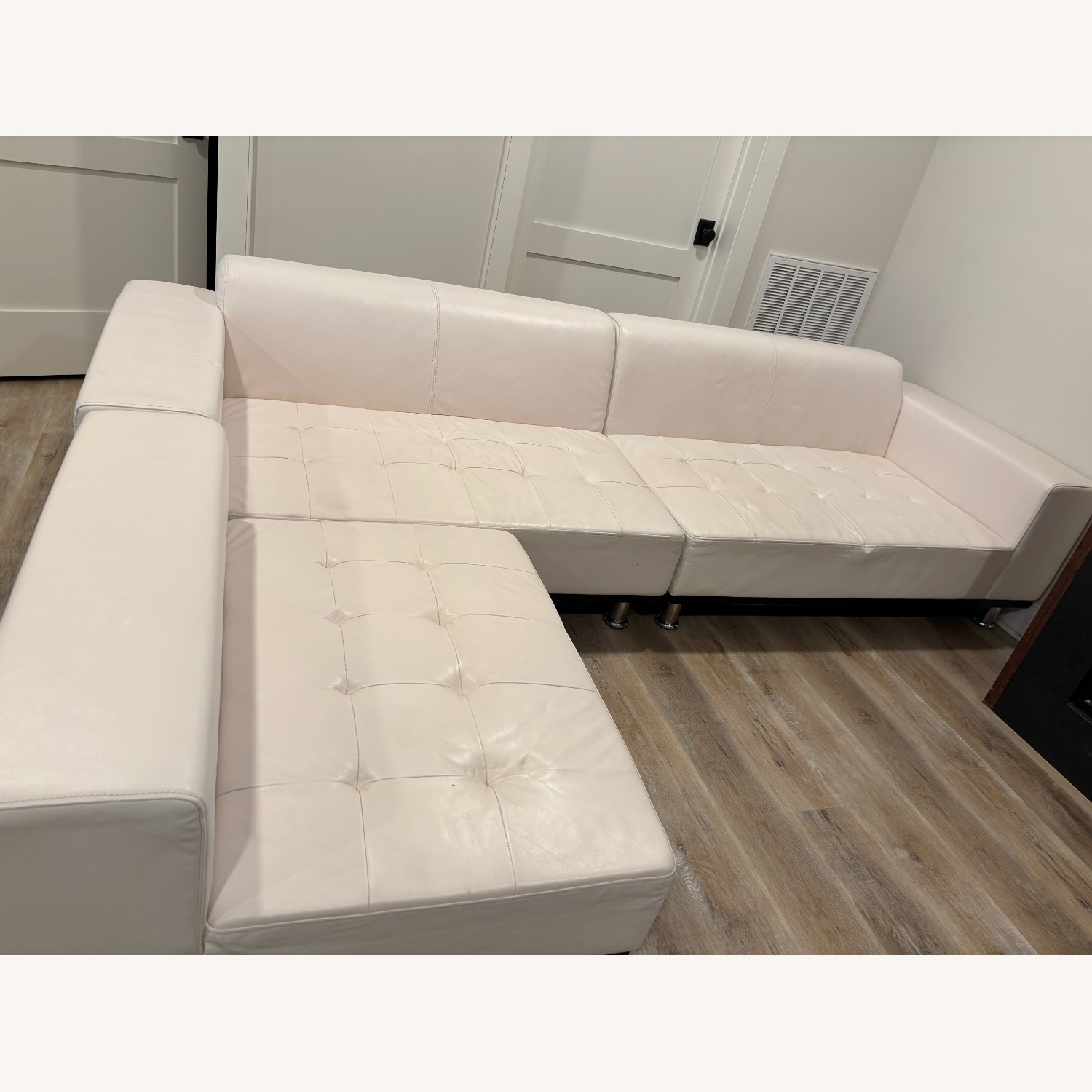 White leather sectional - image-2