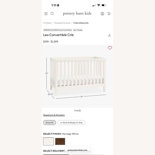 Used Leo Convertible Crib for sale on AptDeco