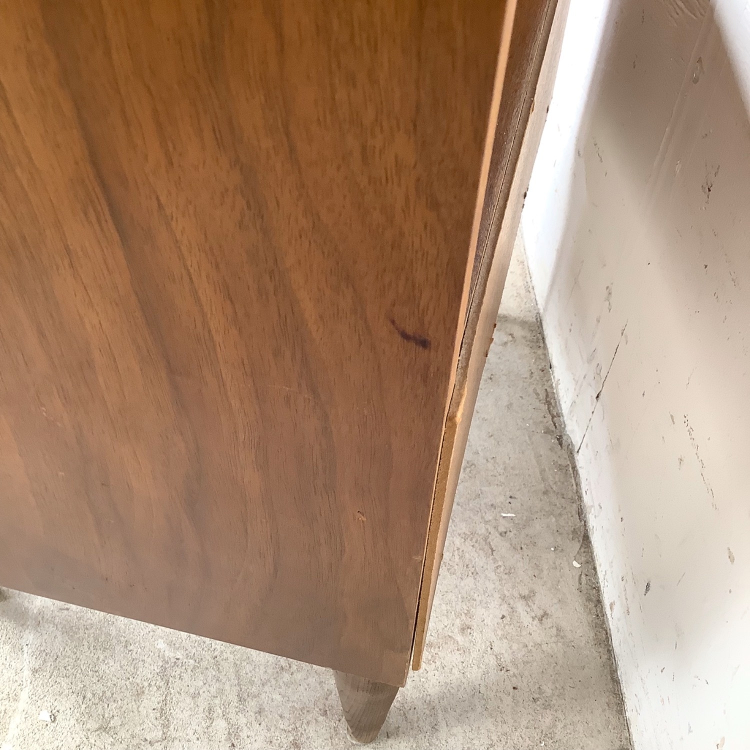 Vintage MCM Walnut Nightstand Laminate Top - image-13