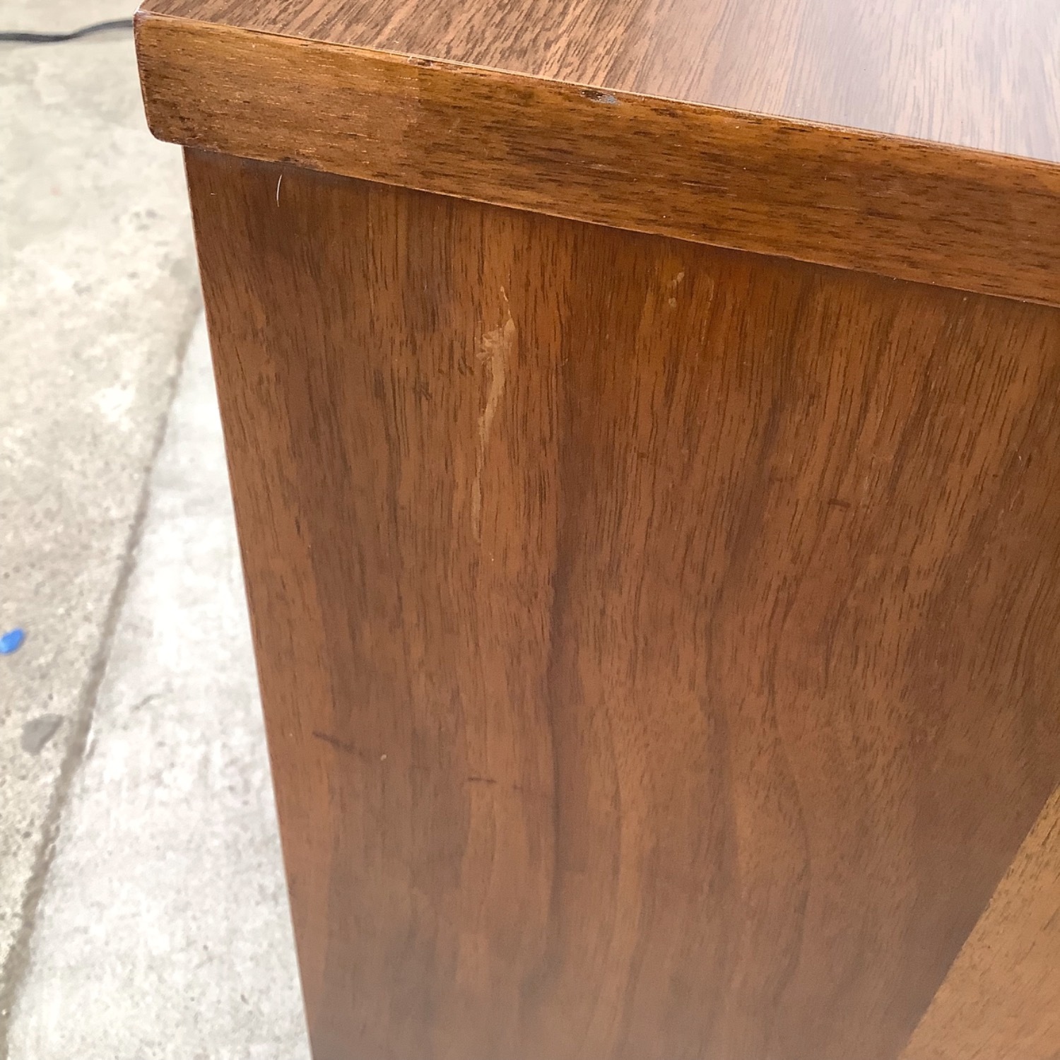 Vintage MCM Walnut Nightstand Laminate Top - image-11