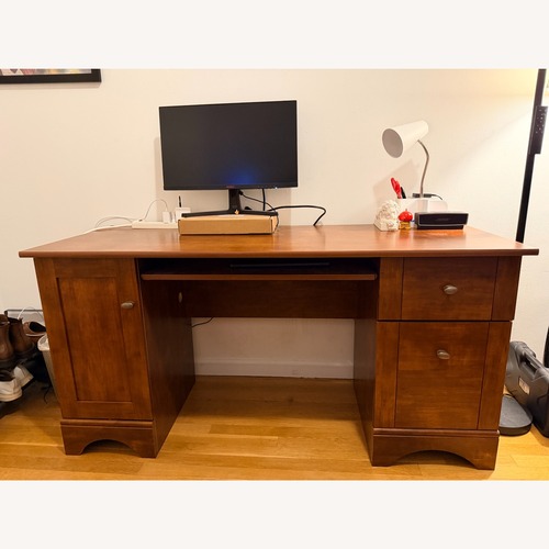Used Wayfair Dark Brown Wood Desk for sale on AptDeco