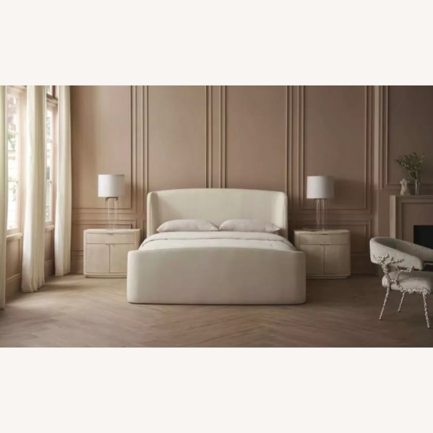 Natural Fabric Queen Bed - image-2