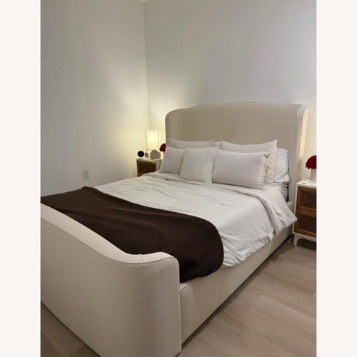 Used Natural Fabric Queen Bed for sale on AptDeco