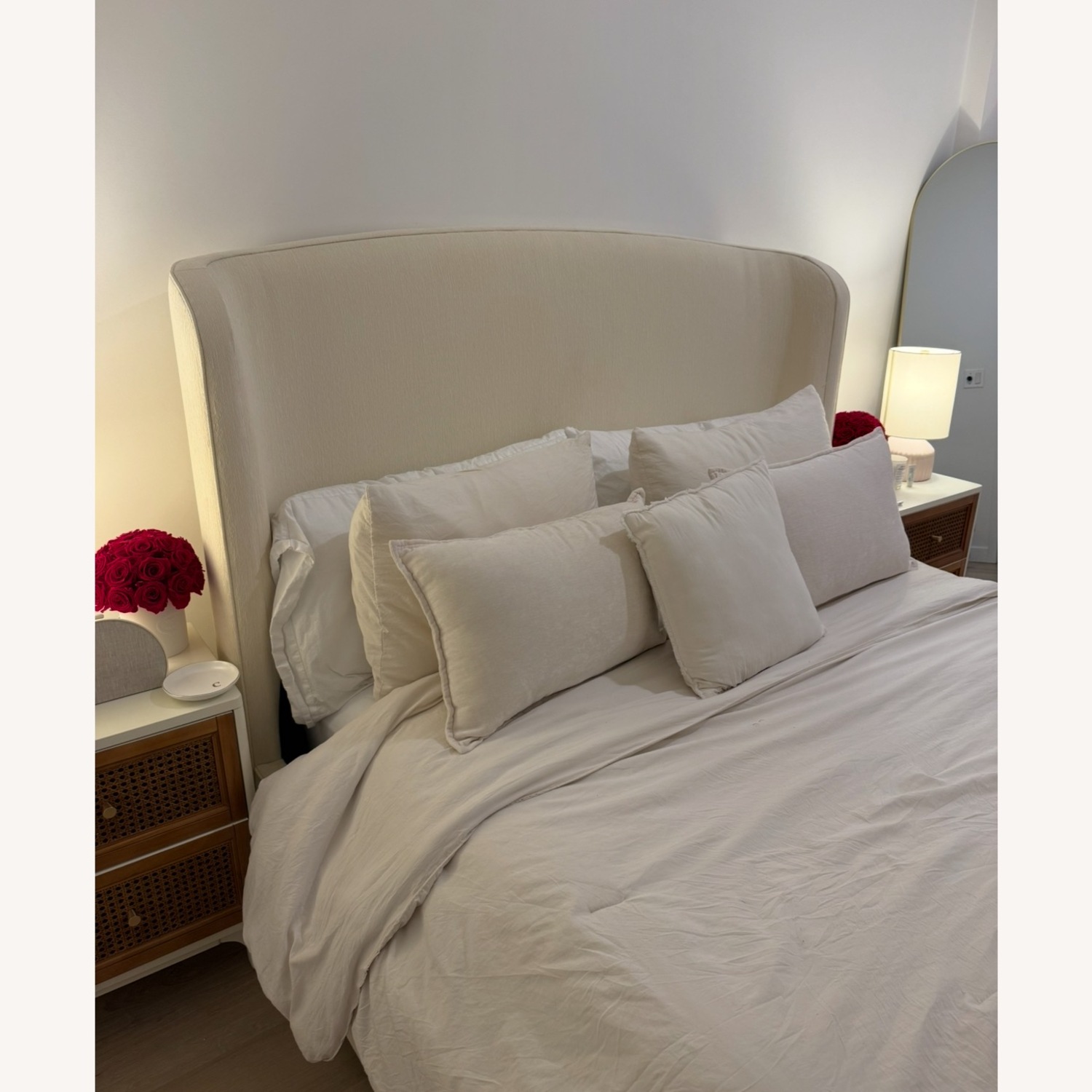 Natural Fabric Queen Bed - image-5