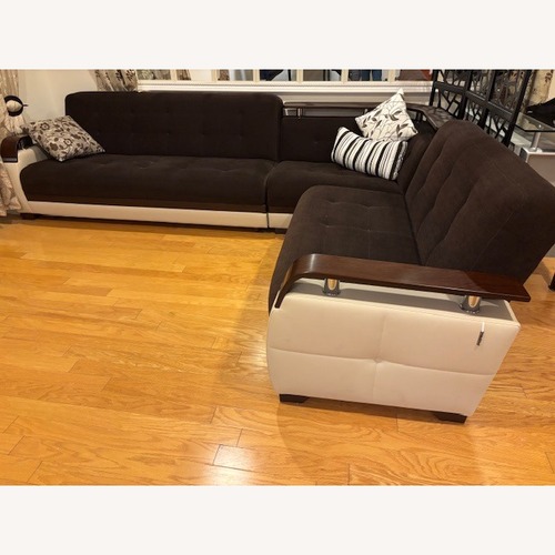 Used Dark Brown 2 Piece Sectional for sale on AptDeco