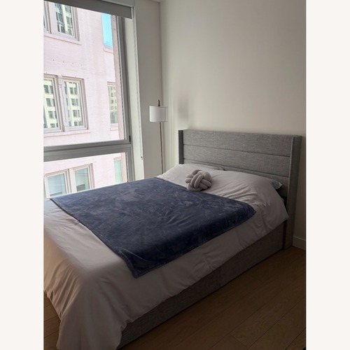 Used Light Gray Queen Bed for sale on AptDeco