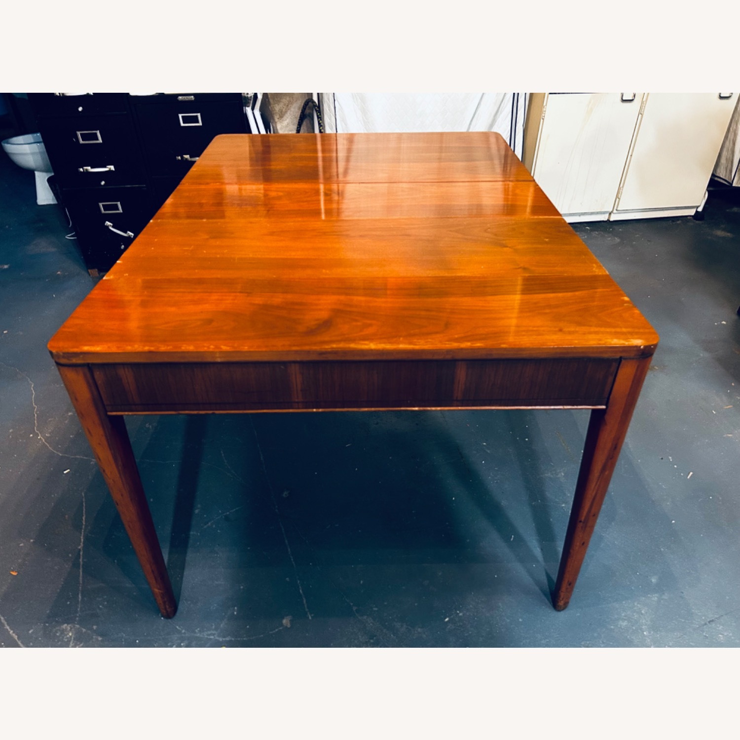 Dark Brown Adjustable Wood Dining Table - image-5