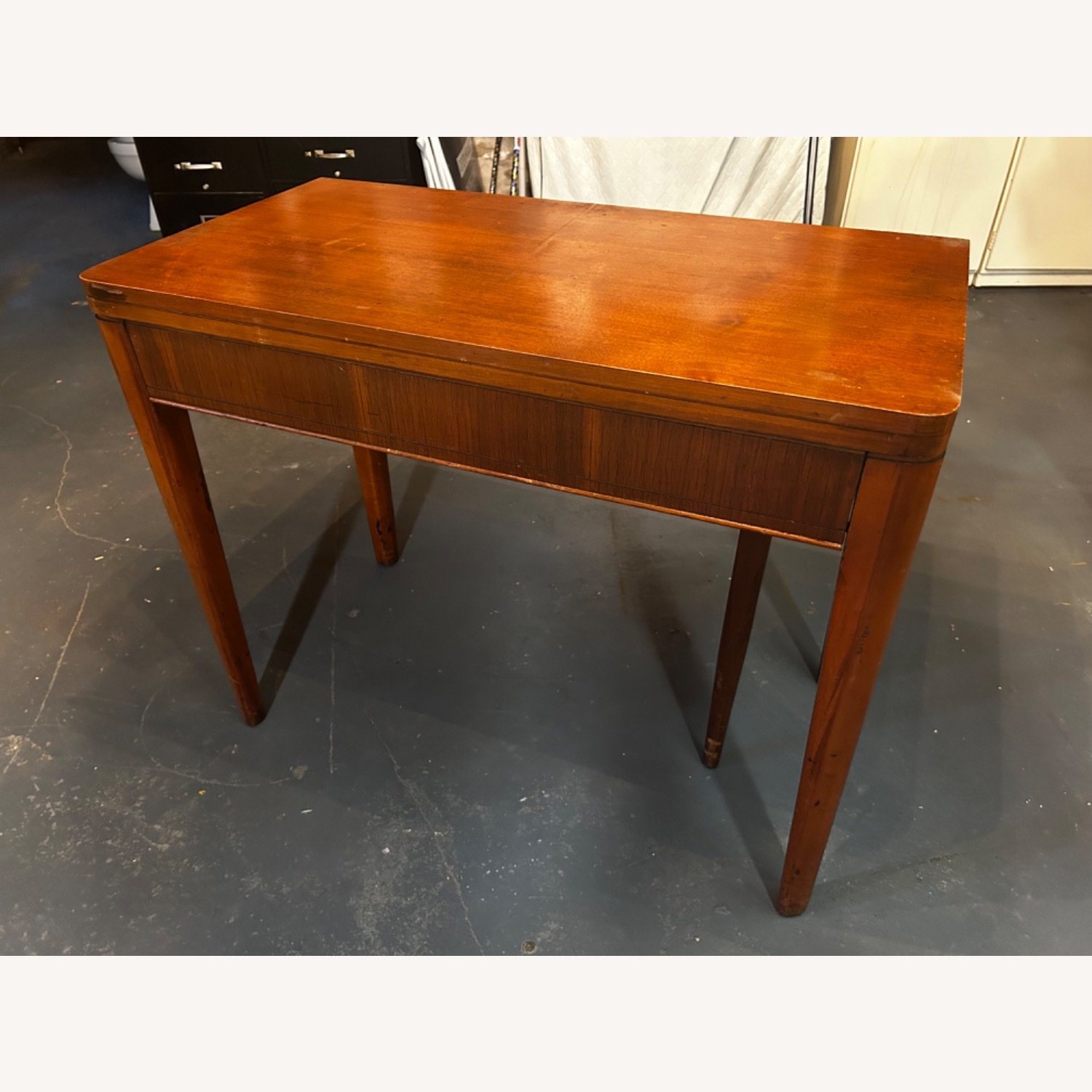 Dark Brown Adjustable Wood Dining Table - image-2