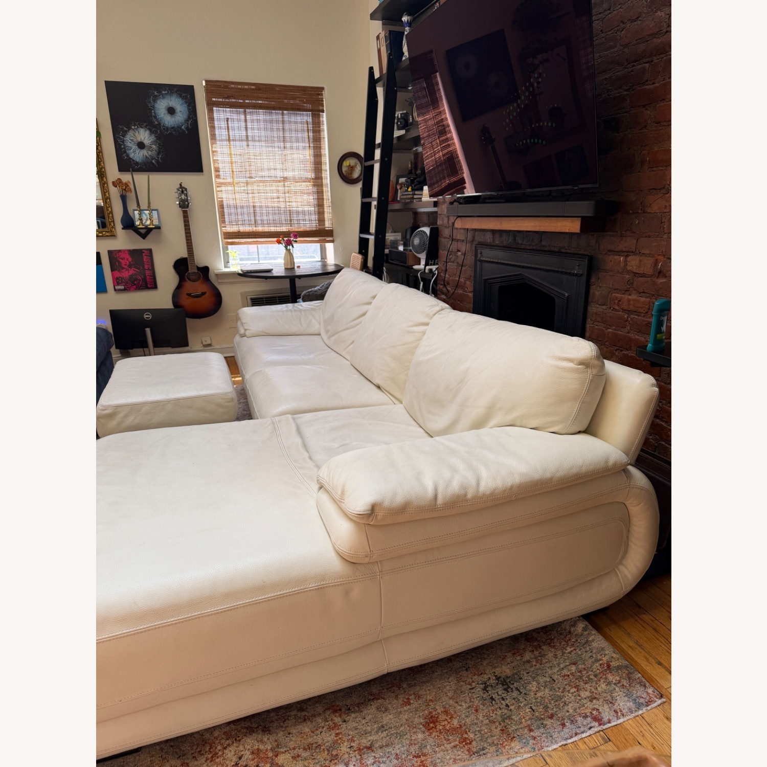 Chateau D'ax White Leather 3+ Piece Sectional - image-2
