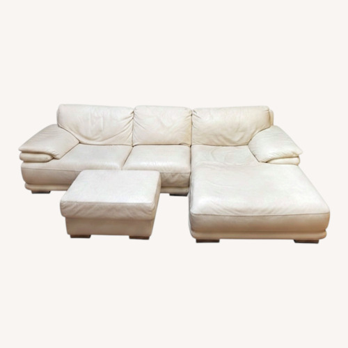 Used Chateau D'ax White Leather 3+ Piece Sectional for sale on AptDeco