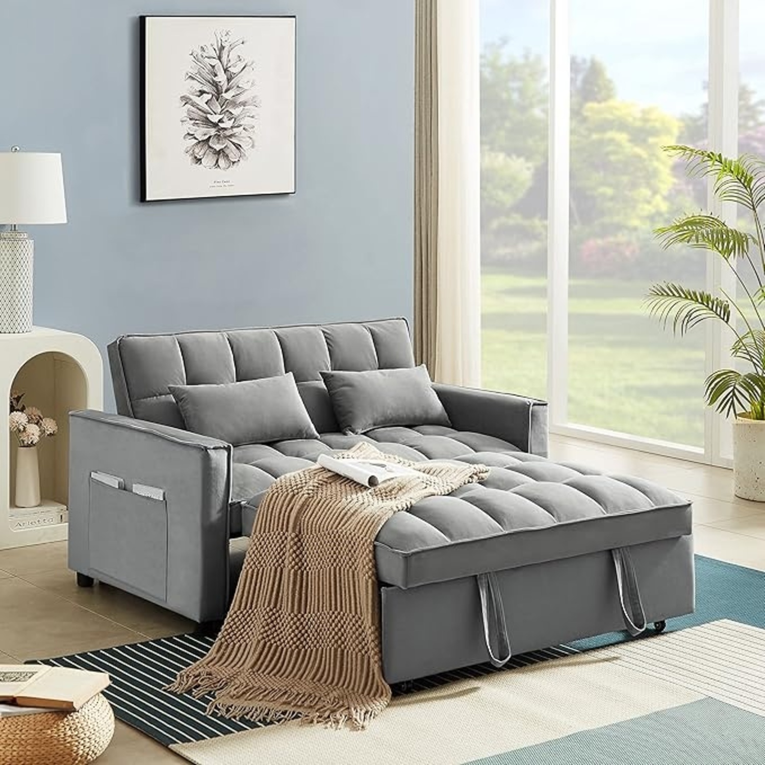 Amazon ERYE 3-in-1 Loveseat Futon Sofa Convertible - image-6