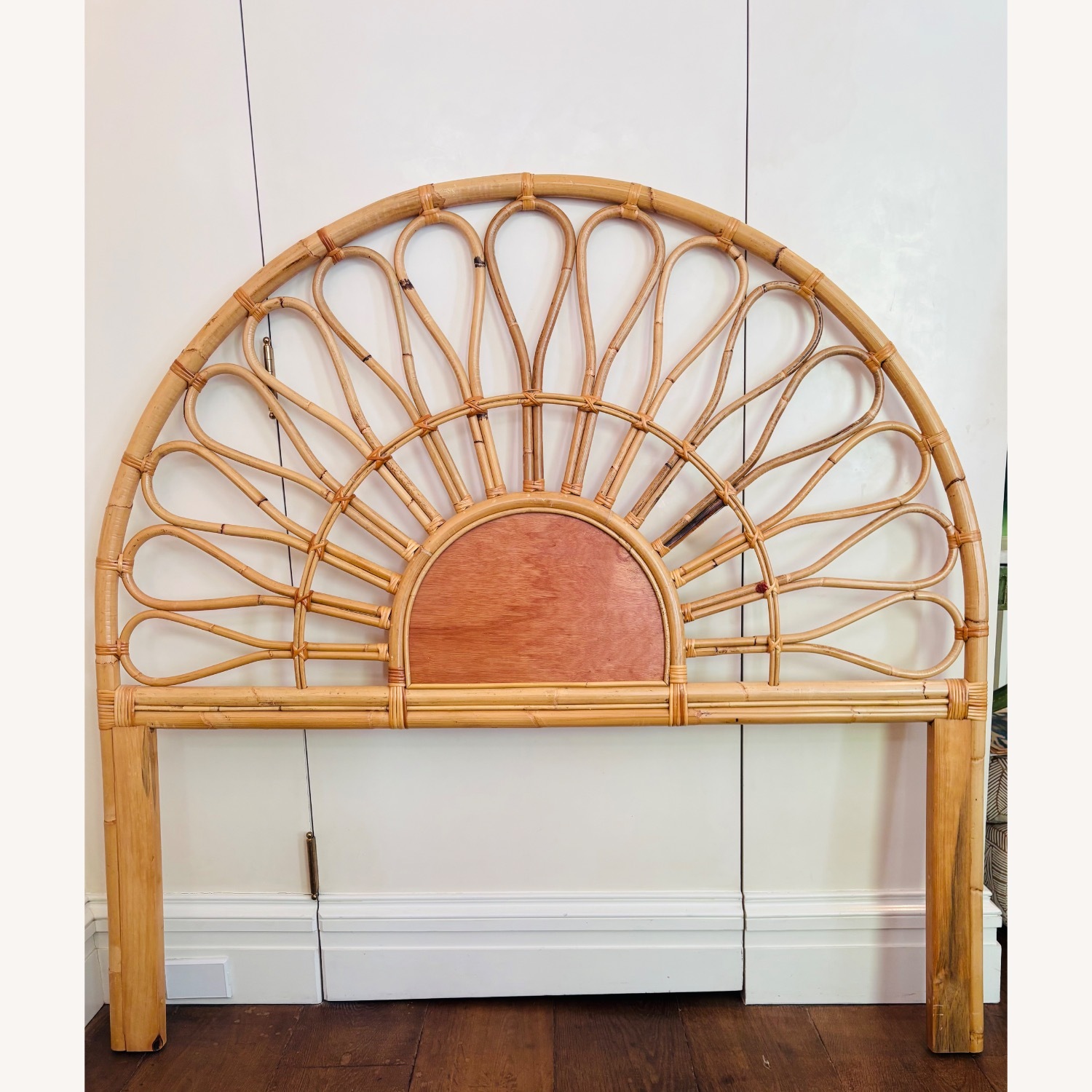 Vintage/Antique Natural Bamboo Headboard - image-7