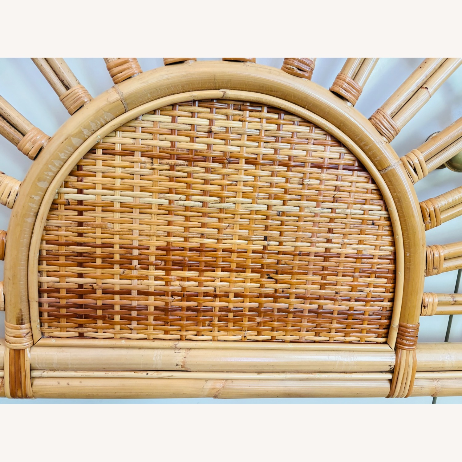 Vintage/Antique Natural Bamboo Headboard - image-6
