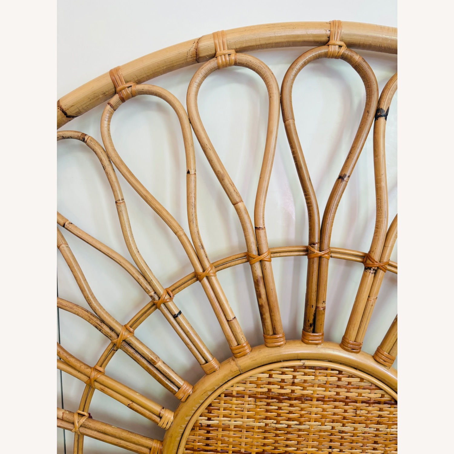 Vintage/Antique Natural Bamboo Headboard - image-5