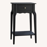 Set of 2 Black Wood End Tables/Nightstands