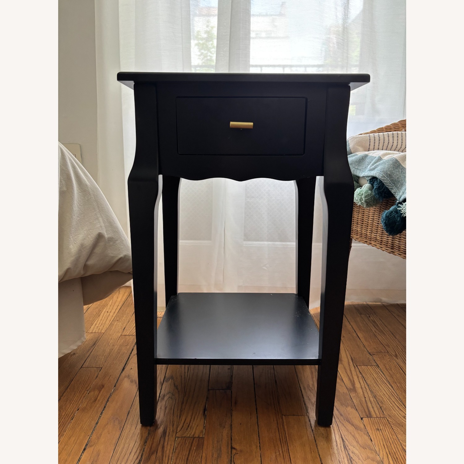 Set of 2 Black Wood End Tables/Nightstands - image-1