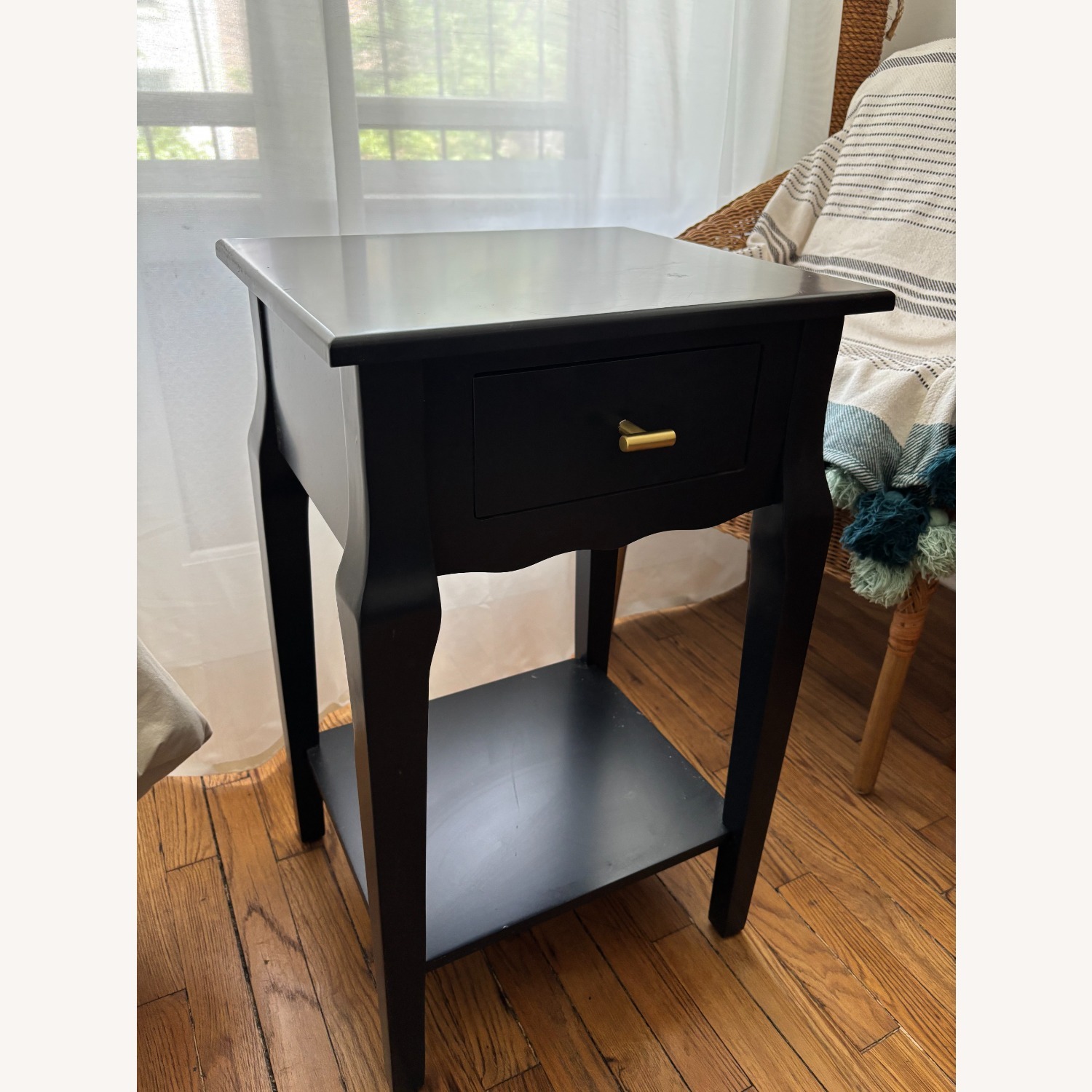 Set of 2 Black Wood End Tables/Nightstands - image-2