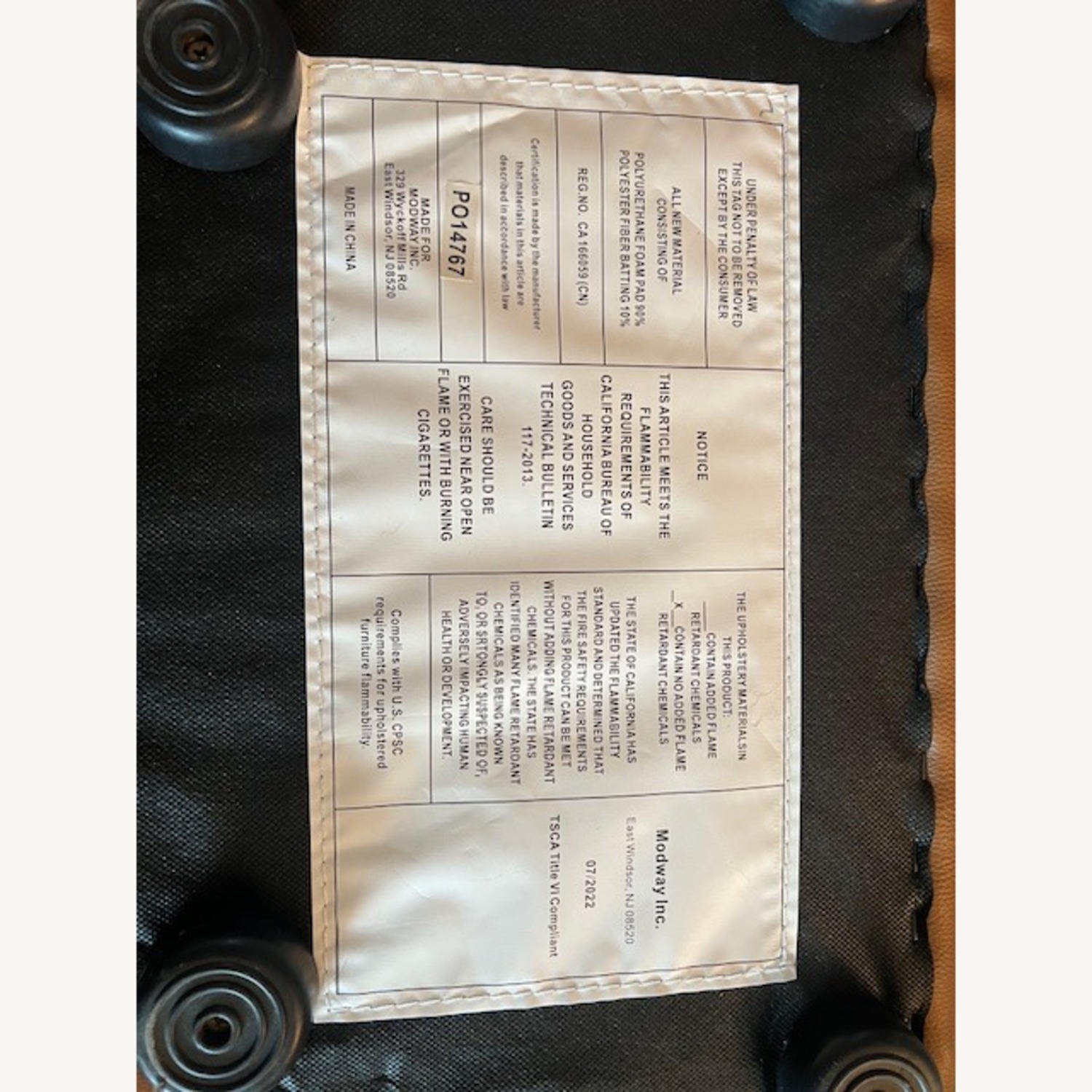 Modway Light Brown Faux Leather Chair and a Half - image-4