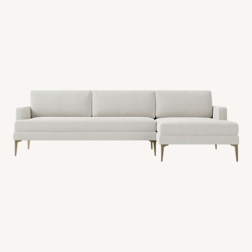 Used West Elm Andes Natural Fabric 2 Piece Sectional for sale on AptDeco