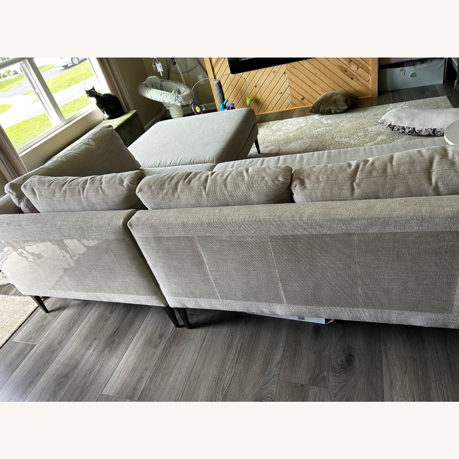 West Elm Andes Natural Fabric 2 Piece Sectional - image-3