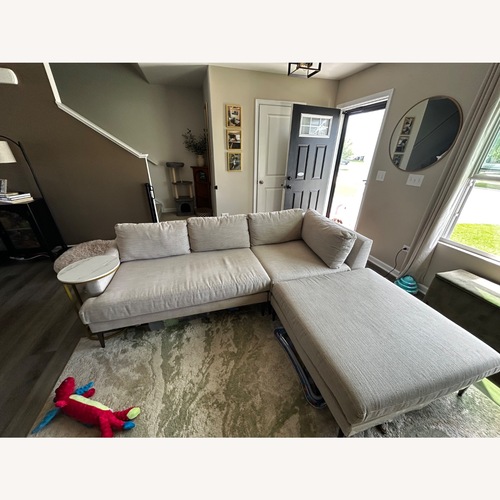 Used West Elm Andes Natural Fabric 2 Piece Sectional for sale on AptDeco