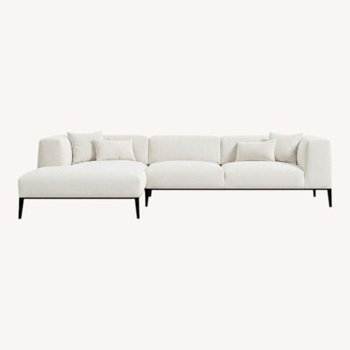 Used Rove Concepts Finley White Fabric 2 Piece Sectional for sale on AptDeco
