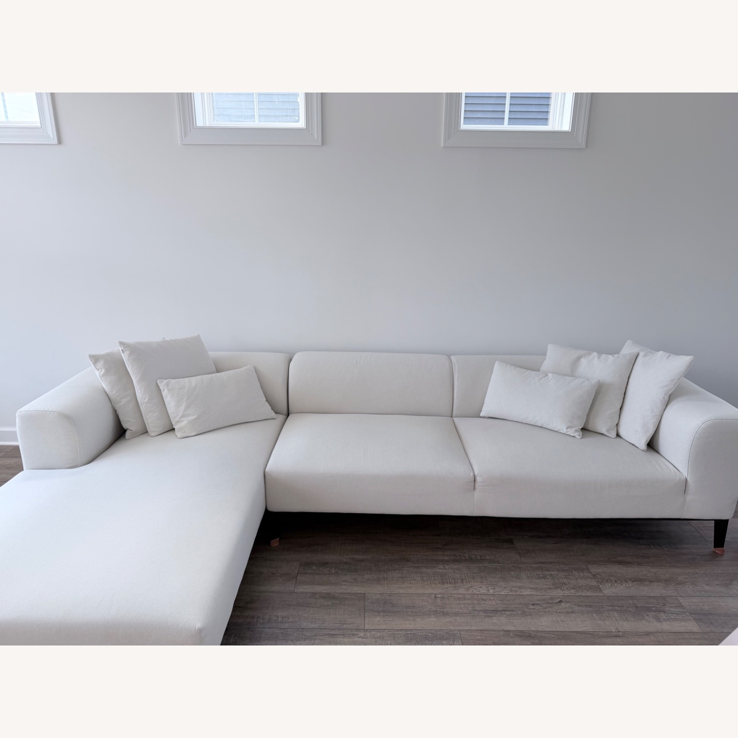 Rove Concepts Finley White Fabric 2 Piece Sectional - image-1