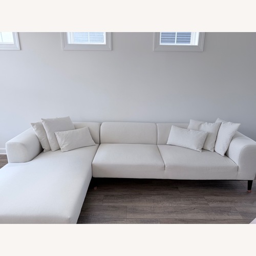 Used Rove Concepts Finley White Fabric 2 Piece Sectional for sale on AptDeco