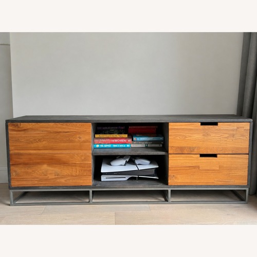 Used CB2 Dark Brown Wood Media Storage for sale on AptDeco