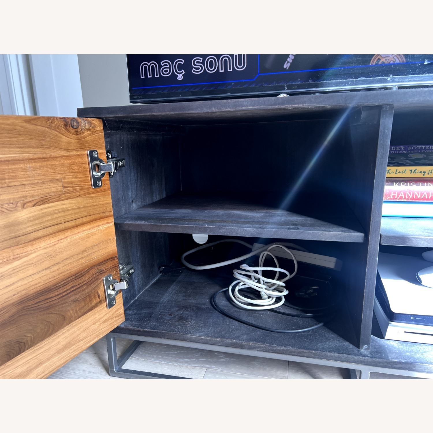 CB2 Dark Brown Wood Media Storage - image-5