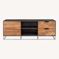CB2 Dark Brown Wood Media Storage
