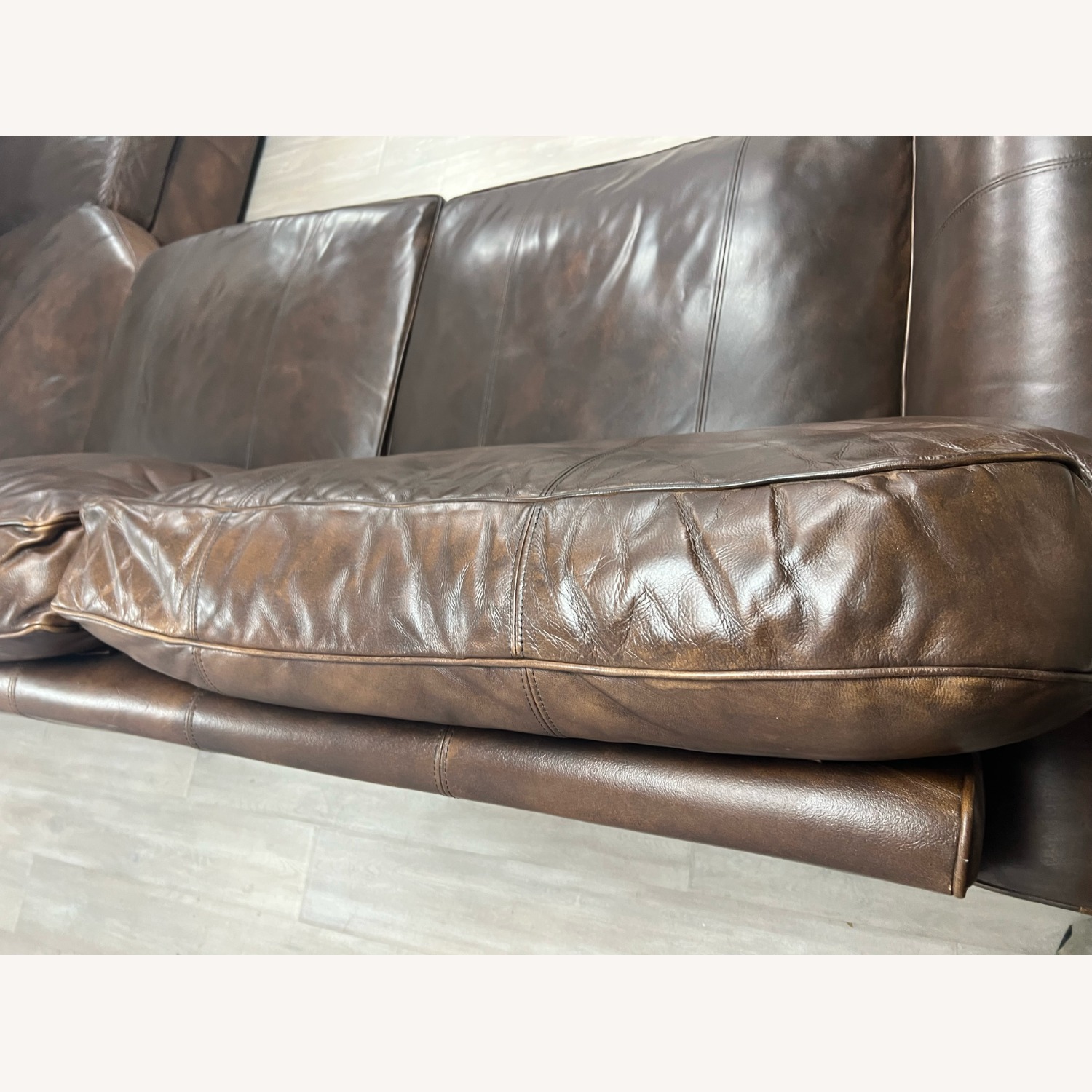 Raymour & Flanigan Dark Brown Leather Sectional - image-6