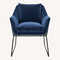 Novogratz Alivia Accent Chair in Blue Velvet