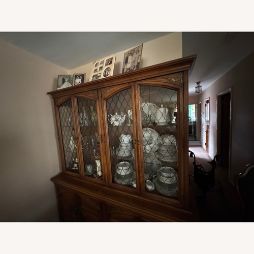 Used Vintage/Antique China Cabinet Color Brown Wood  for sale on AptDeco