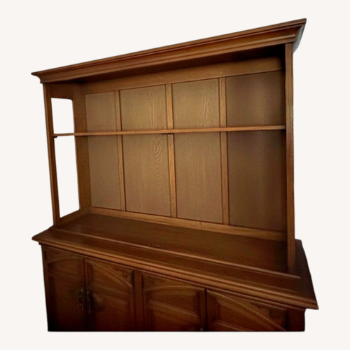 Used Vintage/Antique China Cabinet Color Brown Wood  for sale on AptDeco